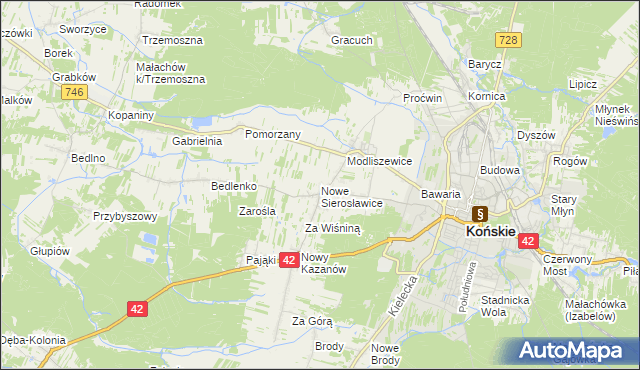 mapa Nowe Sierosławice, Nowe Sierosławice na mapie Targeo