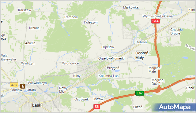 mapa Orpelów-Numerki, Orpelów-Numerki na mapie Targeo