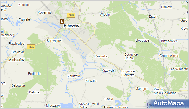 mapa Pasturka, Pasturka na mapie Targeo