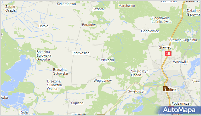 mapa Piękocin, Piękocin na mapie Targeo