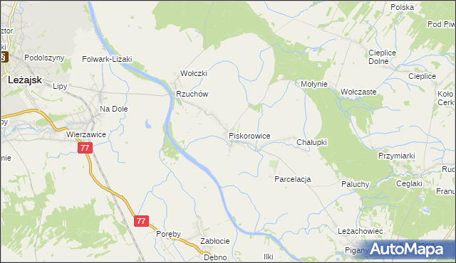 mapa Piskorowice, Piskorowice na mapie Targeo