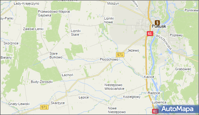 mapa Płocochowo, Płocochowo na mapie Targeo