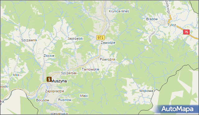 mapa Powroźnik, Powroźnik na mapie Targeo
