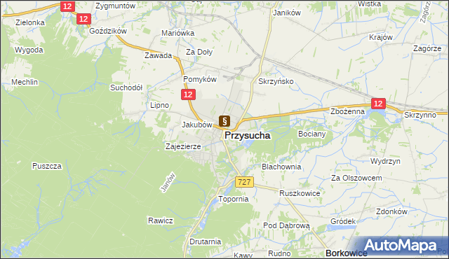 mapa Przysucha, Przysucha na mapie Targeo