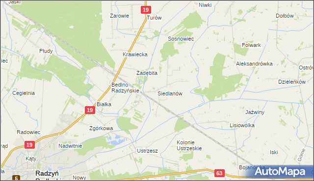 mapa Siedlanów, Siedlanów na mapie Targeo