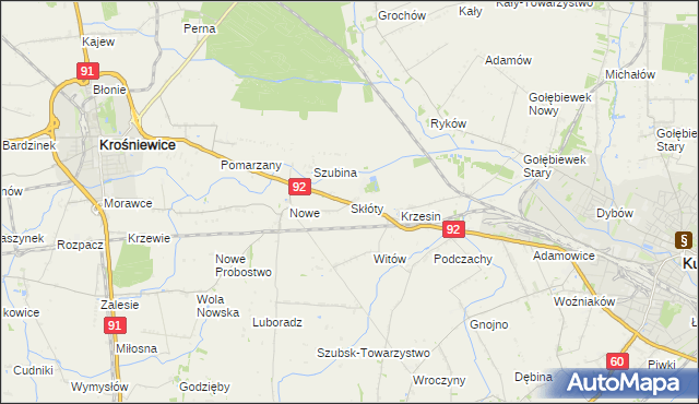 mapa Skłóty, Skłóty na mapie Targeo