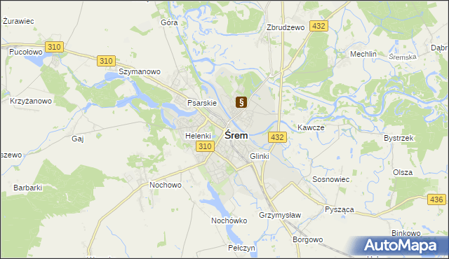 mapa Śrem, Śrem na mapie Targeo
