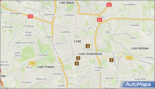 mapa Śródmieście gmina Łódź, Śródmieście gmina Łódź na mapie Targeo