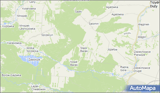 mapa Stare Baraki, Stare Baraki na mapie Targeo