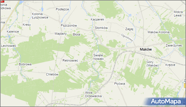 mapa Święte Nowaki, Święte Nowaki na mapie Targeo
