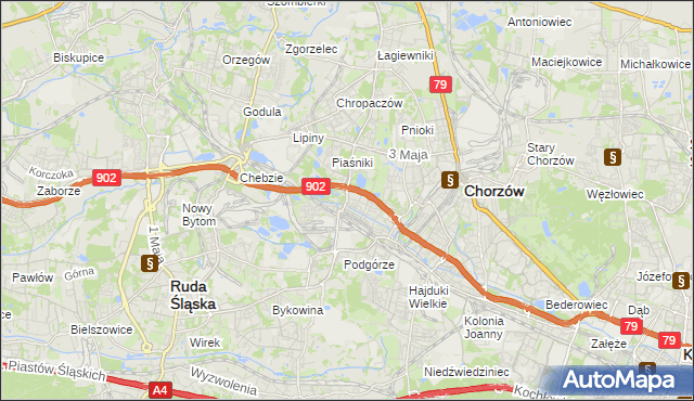 mapa Świętochłowice, Świętochłowice na mapie Targeo