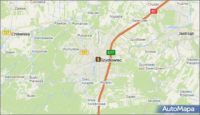 mapa Szydłowiec, Szydłowiec na mapie Targeo