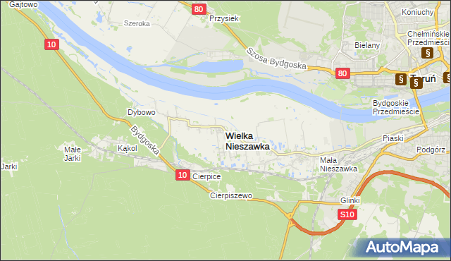 mapa Wielka Nieszawka, Wielka Nieszawka na mapie Targeo