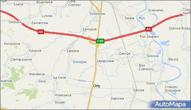 mapa Zadąbrowie gmina Radymno, Zadąbrowie gmina Radymno na mapie Targeo