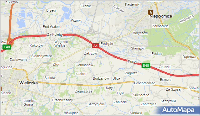 mapa Zakrzowiec, Zakrzowiec na mapie Targeo