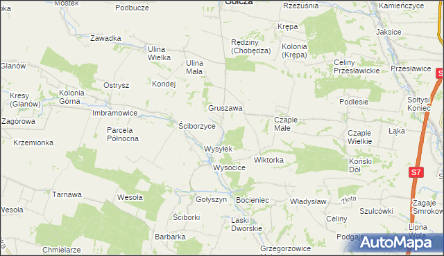 mapa Żarnowica, Żarnowica na mapie Targeo