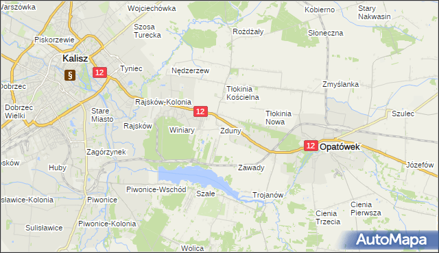 mapa Zduny gmina Opatówek, Zduny gmina Opatówek na mapie Targeo