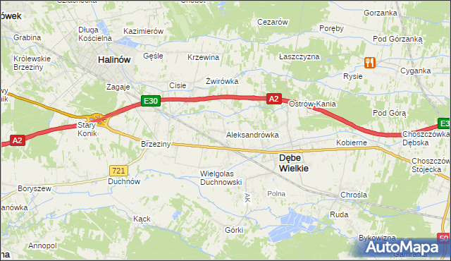 mapa Aleksandrówka gmina Dębe Wielkie, Aleksandrówka gmina Dębe Wielkie na mapie Targeo