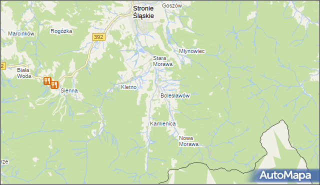 mapa Bolesławów gmina Stronie Śląskie, Bolesławów gmina Stronie Śląskie na mapie Targeo