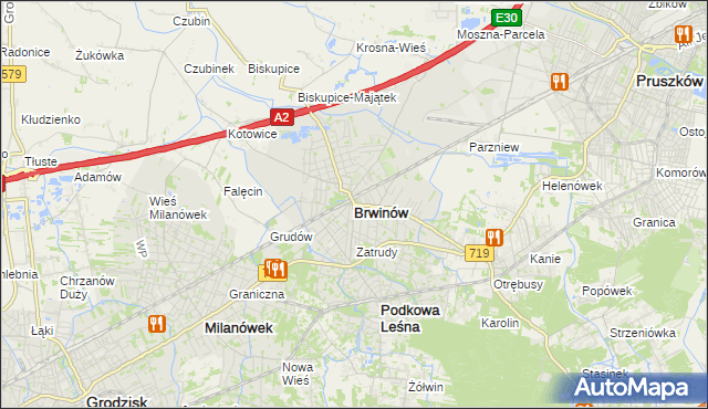 mapa Brwinów, Brwinów na mapie Targeo