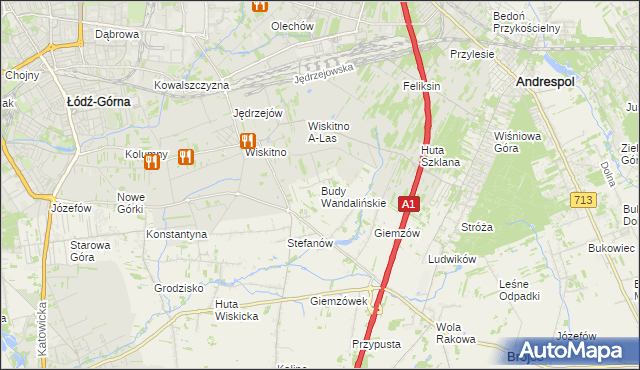 mapa Budy Wandalińskie, Budy Wandalińskie na mapie Targeo