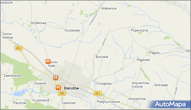 mapa Bukowie gmina Wilków, Bukowie gmina Wilków na mapie Targeo
