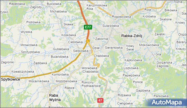 mapa Chabówka, Chabówka na mapie Targeo