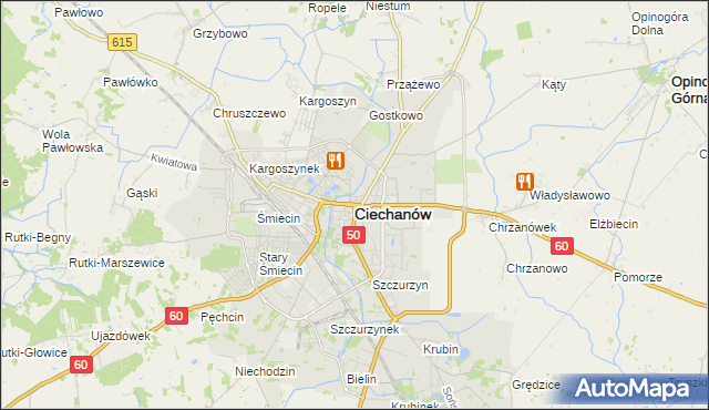 mapa Ciechanów, Ciechanów na mapie Targeo