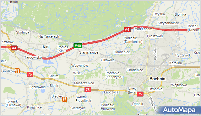 mapa Cikowice, Cikowice na mapie Targeo