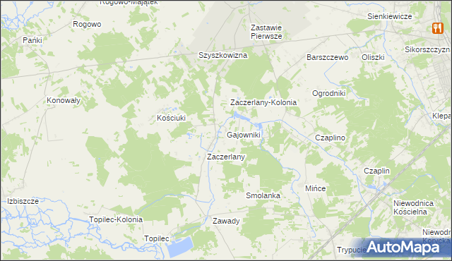 mapa Gajowniki, Gajowniki na mapie Targeo