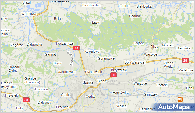 mapa Gorajowice, Gorajowice na mapie Targeo