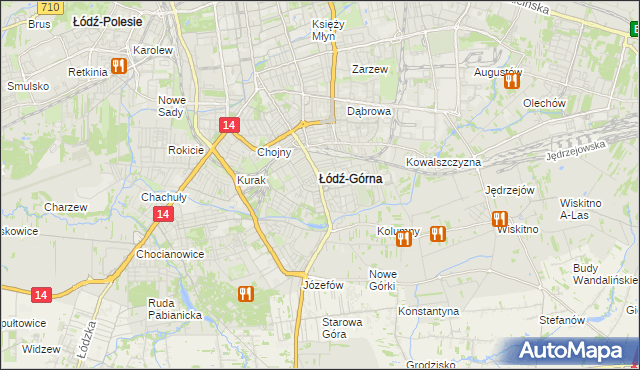 mapa Górna gmina Łódź, Górna gmina Łódź na mapie Targeo
