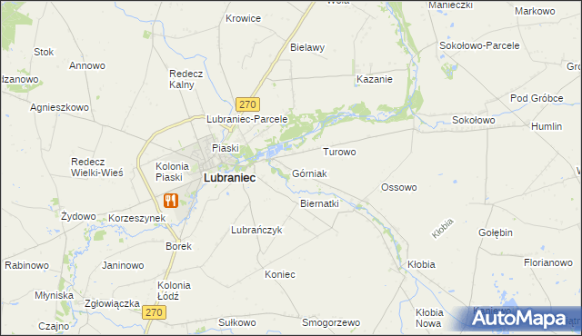 mapa Górniak gmina Lubraniec, Górniak gmina Lubraniec na mapie Targeo