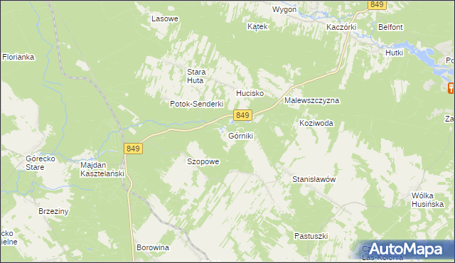 mapa Górniki gmina Józefów, Górniki gmina Józefów na mapie Targeo