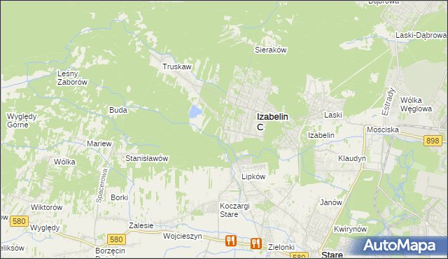 mapa Hornówek gmina Izabelin, Hornówek gmina Izabelin na mapie Targeo