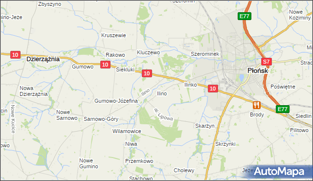 mapa Ilino, Ilino na mapie Targeo