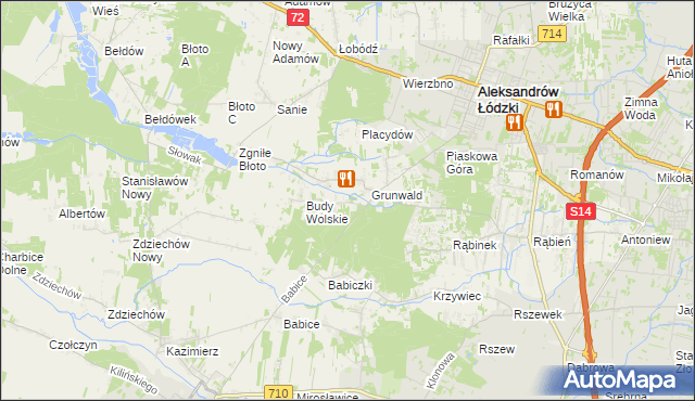 mapa Izabelin gmina Aleksandrów Łódzki, Izabelin gmina Aleksandrów Łódzki na mapie Targeo