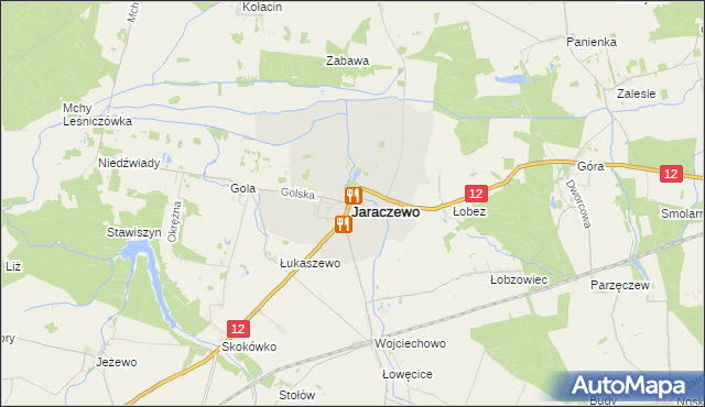 mapa Jaraczewo powiat jarociński, Jaraczewo powiat jarociński na mapie Targeo
