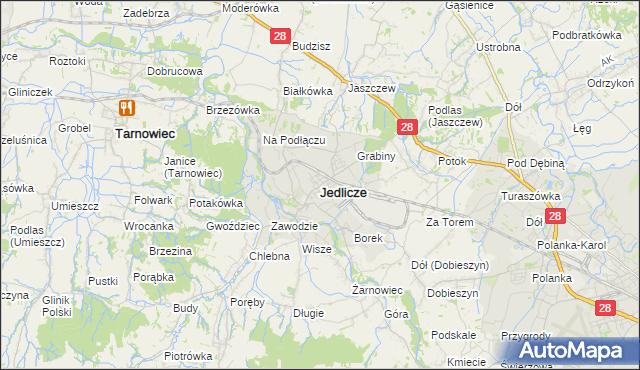 mapa Jedlicze, Jedlicze na mapie Targeo