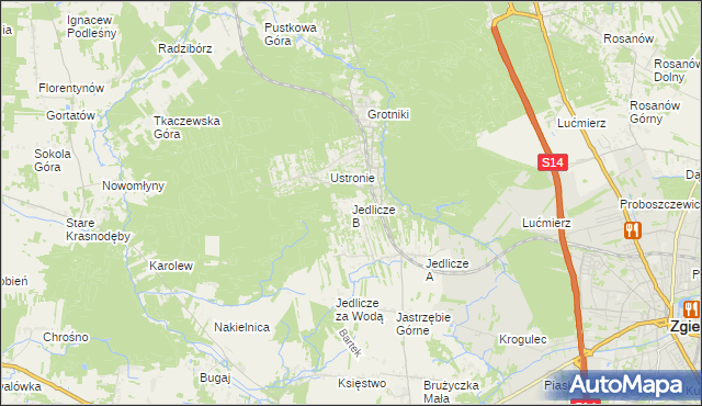 mapa Jedlicze B, Jedlicze B na mapie Targeo