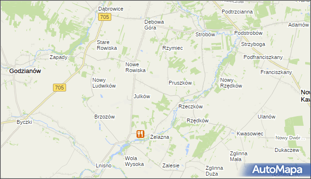 mapa Józefatów gmina Skierniewice, Józefatów gmina Skierniewice na mapie Targeo