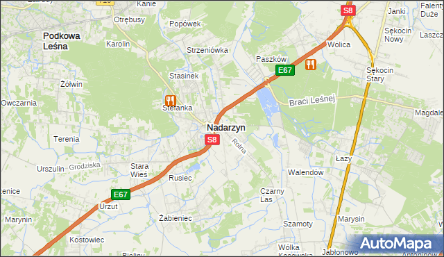 mapa Kajetany, Kajetany na mapie Targeo