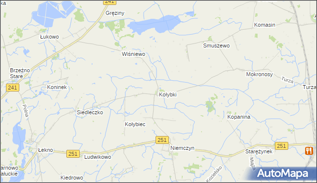 mapa Kołybki, Kołybki na mapie Targeo