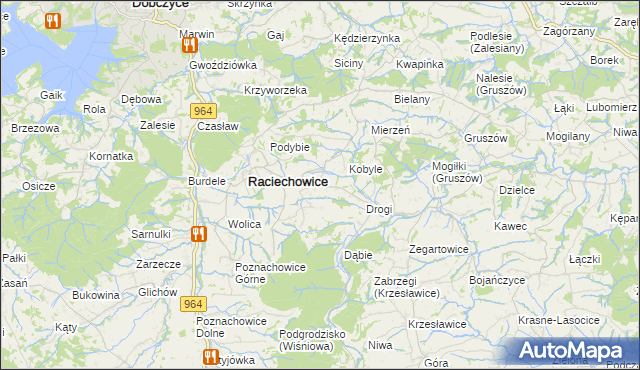 mapa Komorniki gmina Raciechowice, Komorniki gmina Raciechowice na mapie Targeo