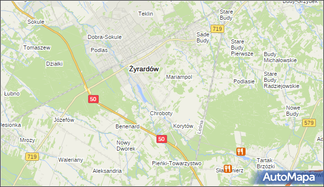 mapa Korytów A, Korytów A na mapie Targeo