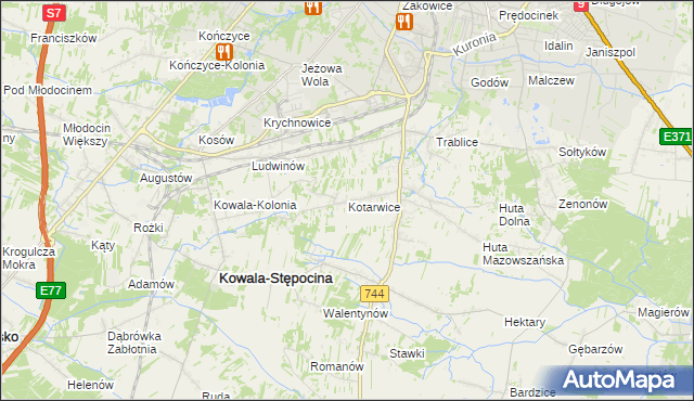 mapa Kotarwice, Kotarwice na mapie Targeo
