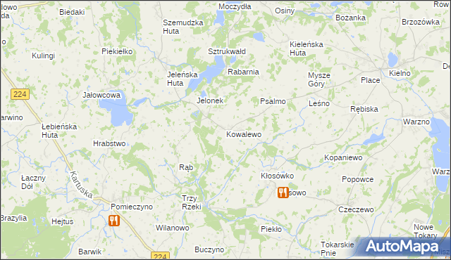 mapa Kowalewo gmina Szemud, Kowalewo gmina Szemud na mapie Targeo