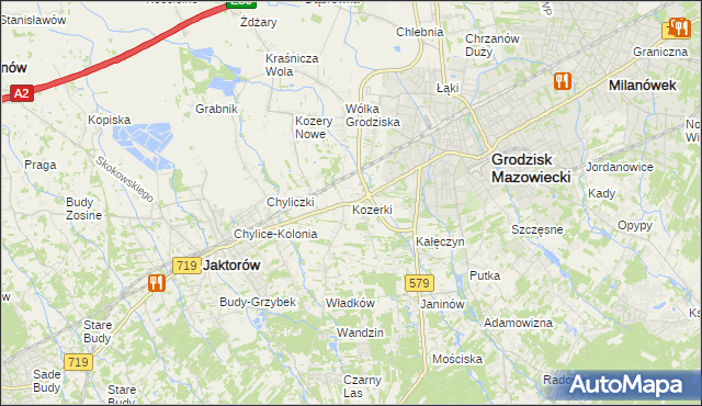 mapa Kozerki, Kozerki na mapie Targeo