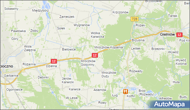 mapa Kraszków gmina Opoczno, Kraszków gmina Opoczno na mapie Targeo