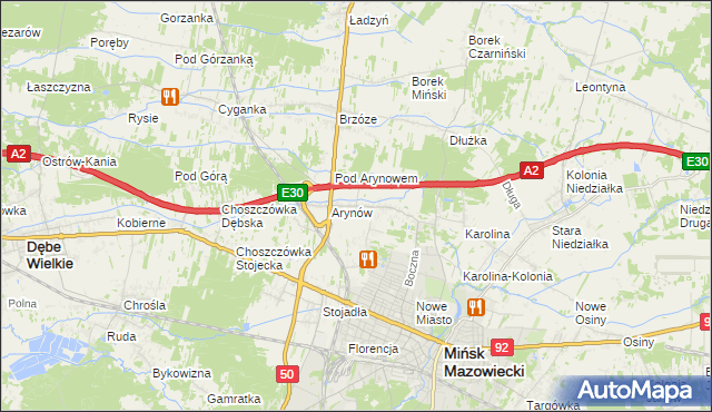 mapa Królewiec gmina Mińsk Mazowiecki, Królewiec gmina Mińsk Mazowiecki na mapie Targeo